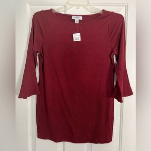 NWT Motherhood Maternity 3/4 Bell Sleeve Top